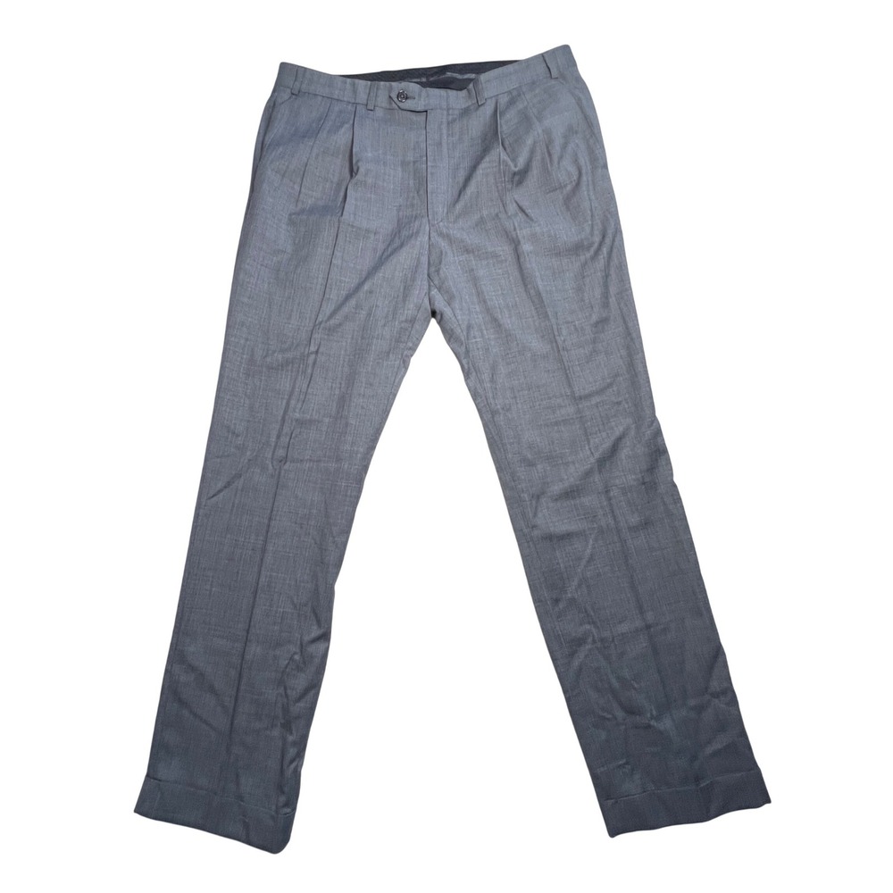Lauren Ralph Lauren Mens Gray Pleated Wool Dress Pants 36x32 Office Career Event